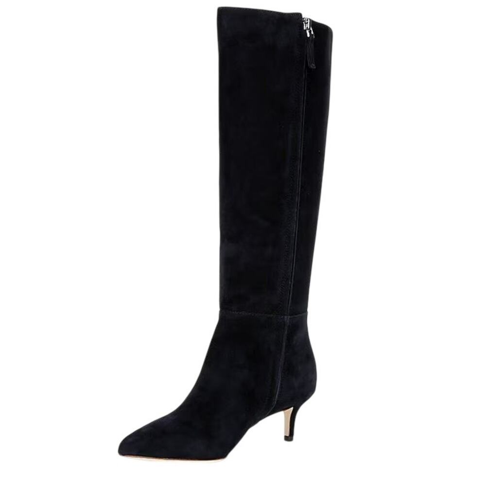 Lauren Ralph Lauren Womens McKay Knee High Boots Size 6 B Navy Blue Suede NIB